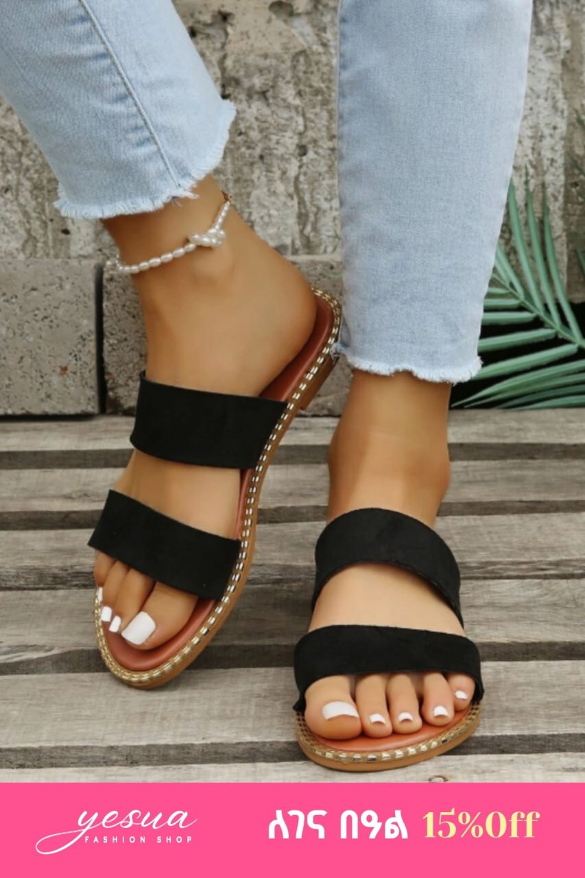 Suedette Strap Slide Sandals