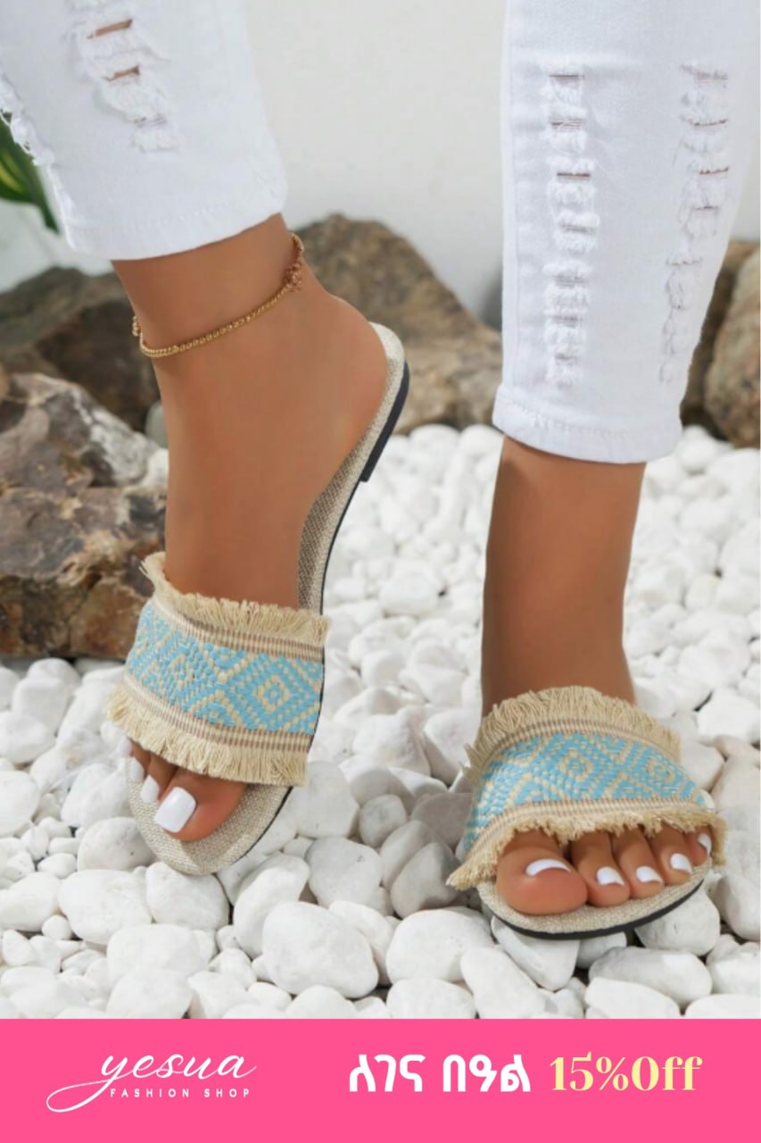Women's Sexy Round Toe Woven Large Size Flat Sandals With Open Toe Design Made Of Linen Material